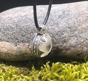 Wikinger Bergkristall-Perle versilbert – Nachbildung eines Fundes aus Gotland