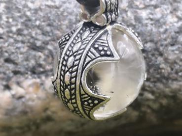 Wikinger Bergkristall-Perle versilbert – Nachbildung eines Fundes aus Gotland