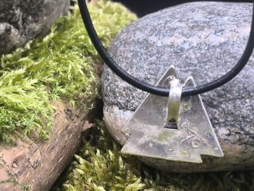 Preview: Valknut-Amulett versilbert – Symbol nordischer Entschlossenheit