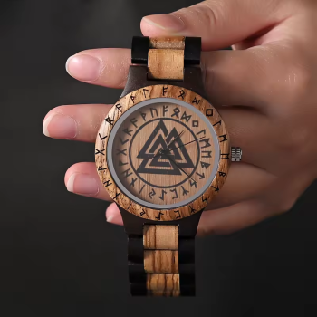 Jewelrox Valknut Holzuhr Herrenuhr