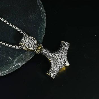 Halskette mit Wikinger-Anhänger „Thor's Hammer“