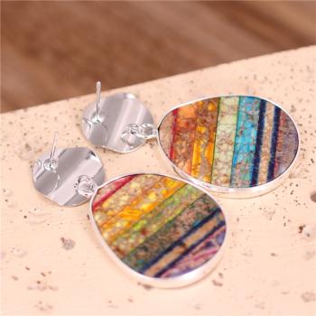 Imperial Jaspis Ohrringe – Regenbogen, 7 Chakren Jaspis Ohrstecker