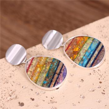 Imperial Jaspis Ohrringe – Regenbogen, 7 Chakren Jaspis Ohrstecker