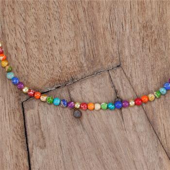 7-Chakra Halskette aus Jaspis mit Verlängerungskette
