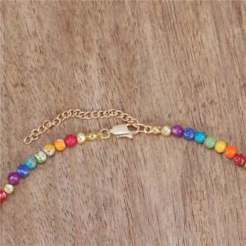 7-Chakra Halskette aus Jaspis mit Verlängerungskette