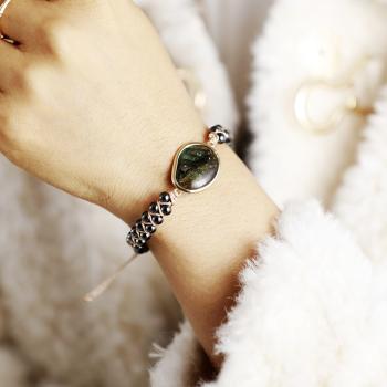 Labradorit Armband mit Natursteinperlen – handgefertigt, vegan