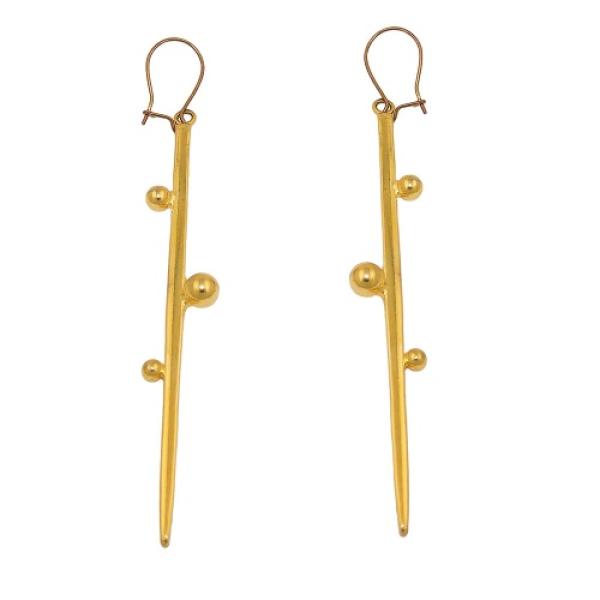Ohrhaken Ohrhänger Ohrringe 80mm Stab vergoldet Tombak