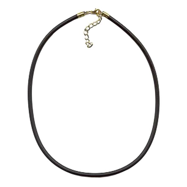 Rundschnur 4mm Vollgummikette Naturkautschuk Verschluss goldfarbig 80cm