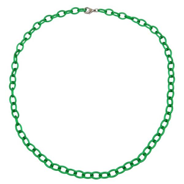 Kette 7mm Eloxalkette Anker weit oval grün-matt Aluminium 50cm