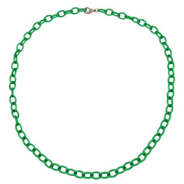 Kette 7mm Eloxalkette Anker weit oval grün-matt Aluminium 60cm