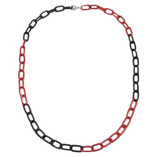 Kette 8mm Eloxalkette Anker weit rot-schwarz Aluminium 60cm