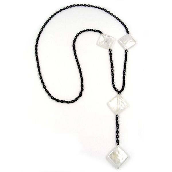 Kette 26mm Viereck Kunststoff wachsweiß Alu-Ankerkette schwarz 90cm