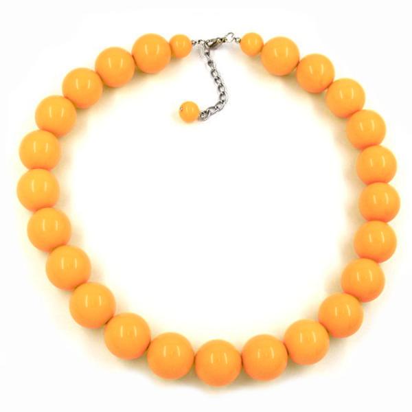 Kette 20mm Perlen Kunststoff gelb-glänzend 50cm