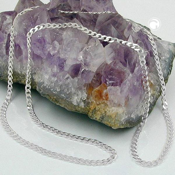 Kette 3mm Flachpanzerkette diamantiert Silber 925 50cm