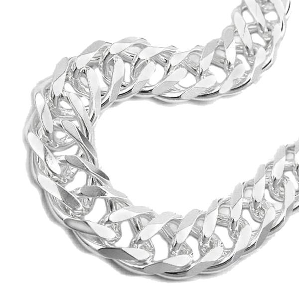 Armband 11x3,5mm Zwillingspanzer Silber 925 21cm