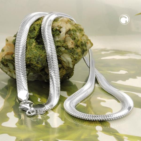 Kette 6x2mm flache Schlangenkette glänzend Silber 925 50cm