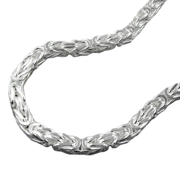 Kette 4x4mm Königskette vierkant glänzend Silber 925 55cm