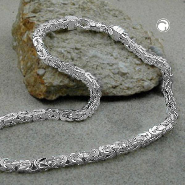 Kette 6x6mm Königskette vierkant glänzend Silber 925 60cm
