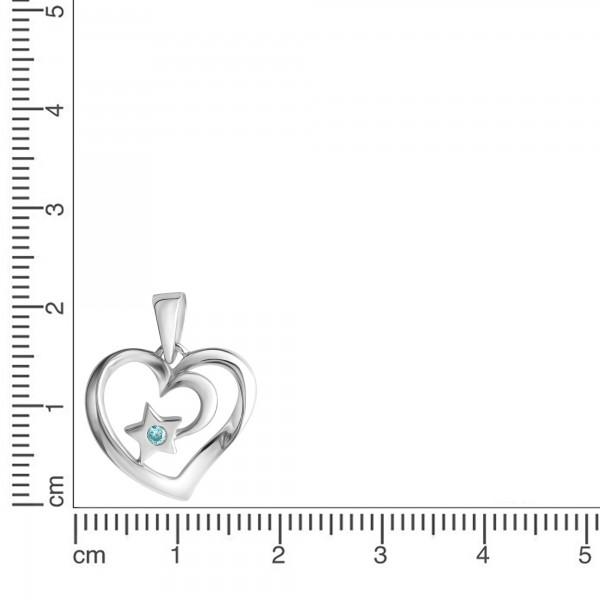 Anhänger 925/- Sterling Silber rhodiniert 2,1cm Zirkonia
