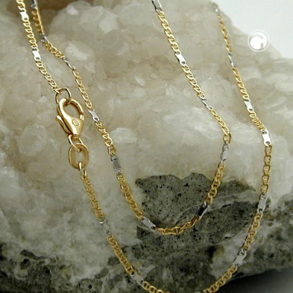 Kette 1,4mm Stegpanzer bicolor 14Kt GOLD 45cm