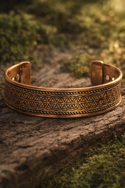 Magnetisches Kupferarmband – Blumes des Lebens