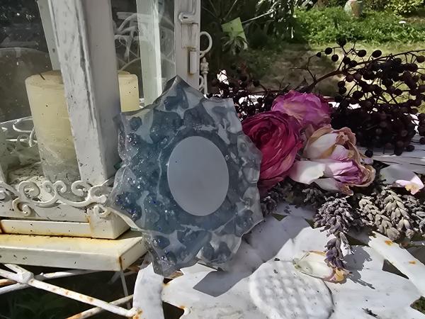 Teelichthalter silberne Lotusblüte