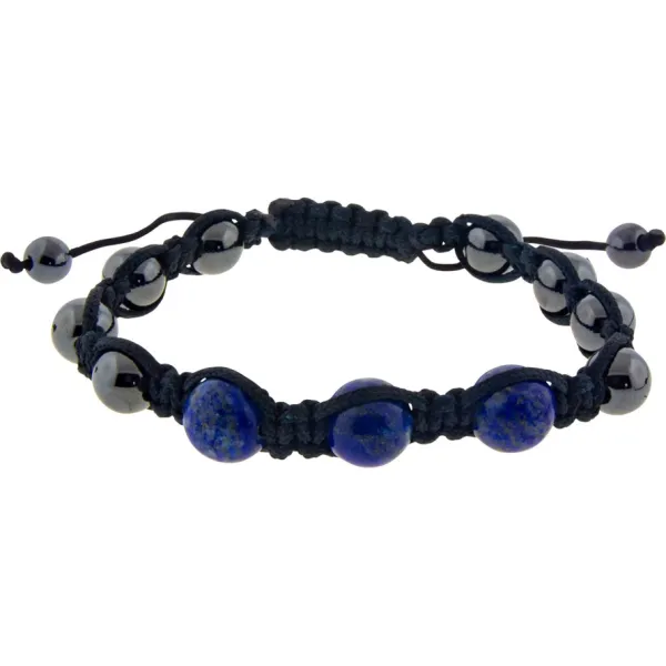 Magnetisches Hämatit-Armband — Lapis Lazuli