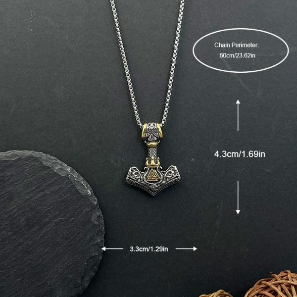 Halskette mit Hammer und keltischen Knoten-Anhänger