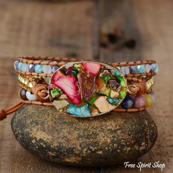 Handgefertigtes Wickelarmband Farbspritzer Armband