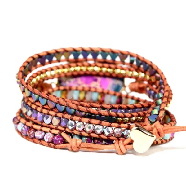 Imperial Jaspis Liebes-Herz-Wickelarmband