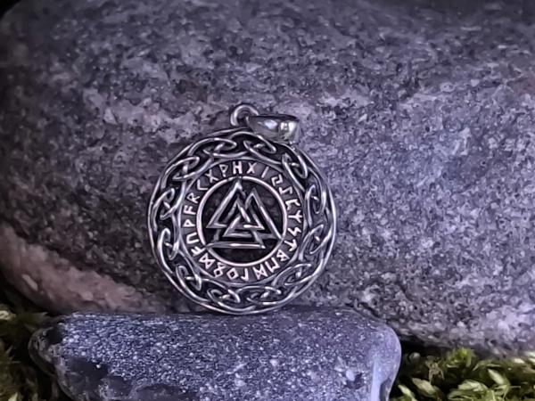 Valknut Runenkreis Anhänger aus 925 Sterlingsilber