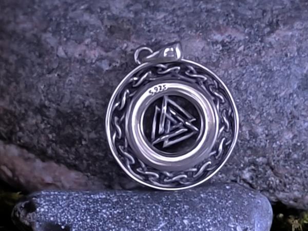 Valknut Runenkreis Anhänger aus 925 Sterlingsilber