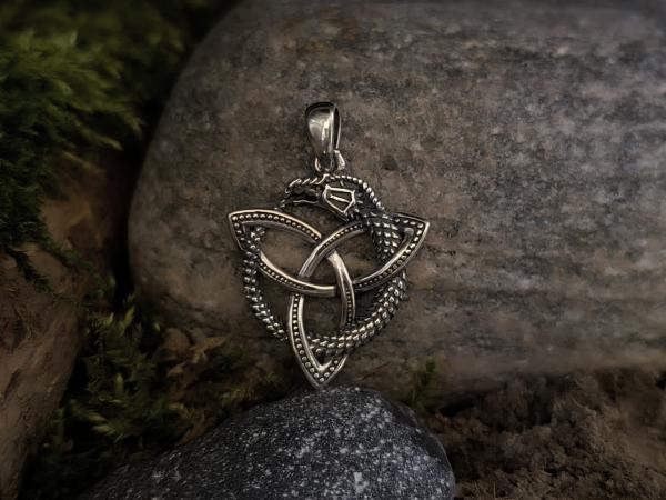 Ouroboros Drache – rhodiniert Silber 925 Anhänger