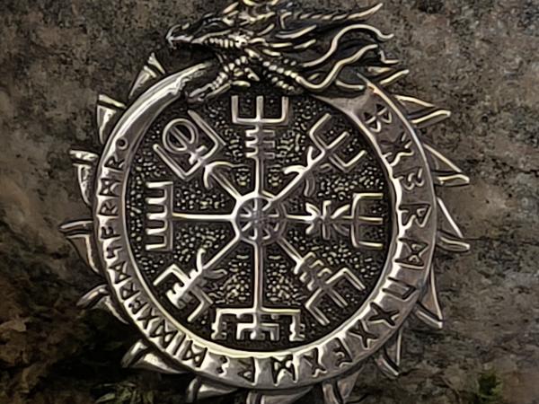 Vegvisir Drachenkompass – Silber 925 Anhänger