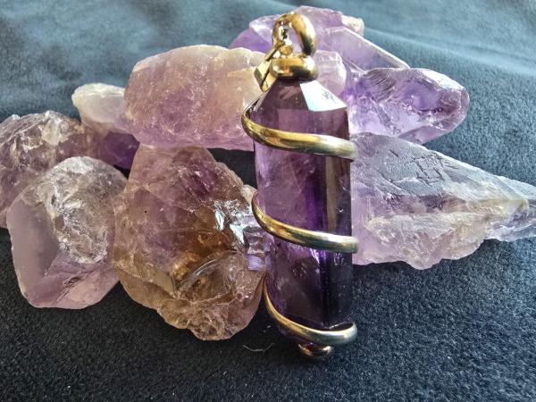 Anhänger Doppelender geschliffen - Amethyst