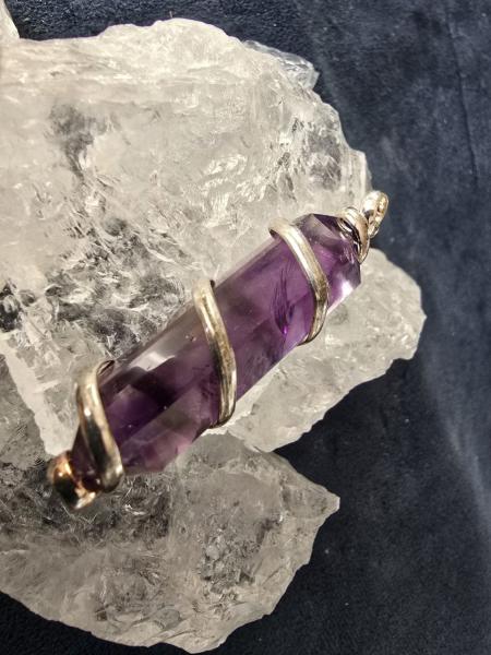 Anhänger Doppelender geschliffen - Amethyst