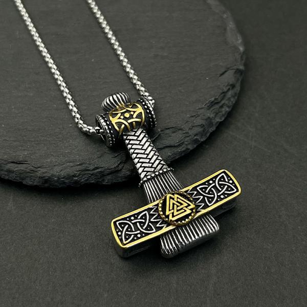 Halskette im Vintage-Stil mit Mjölnir Hammer Anhänger