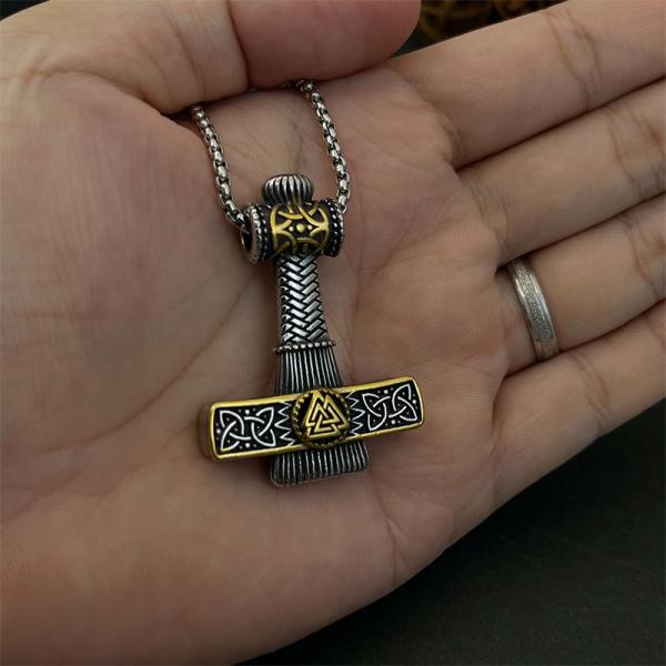 Halskette im Vintage-Stil mit Mjölnir Hammer Anhänger