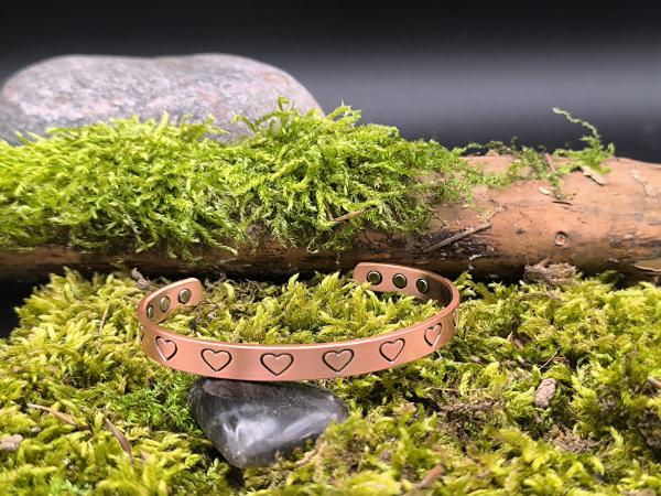 Kupferarmband Herzen ca. 7,8 mm – mit Magneten – ca. 22 g