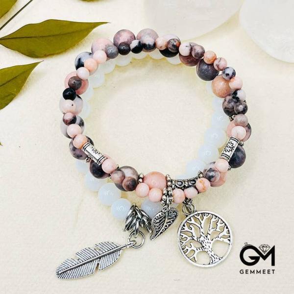 Perlenarmband aus böhmischem Rhodochrosit