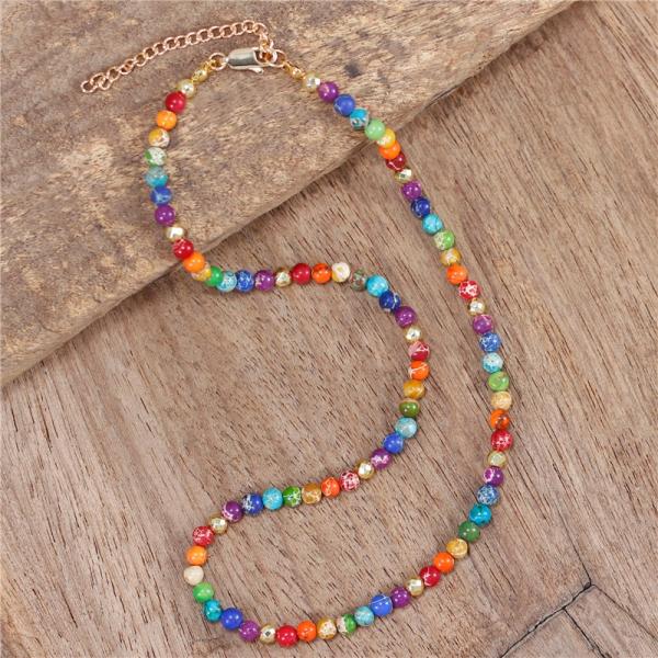 7-Chakra Halskette aus Jaspis mit Verlängerungskette