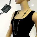 Kette 25x16mm Viereck Kunststoff silbergrau kristall Ankerkette Alu 100cm