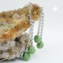 Ohrhaken Ohrhänger Ohrringe 70mm Erbskette mit Perlen Kunststoff hellgrün