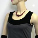 Kette 21mm Wabenperle bordeaux-dunkelrot Kordel 45cm
