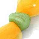 Tuchring 33x25mm Kunststoff Ringperle unrund 17mm-Loch mintgrün-marmoriert matt