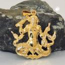 Anhänger 25x25mm Sternzeichen Wassermann ausgestanzt vergoldet