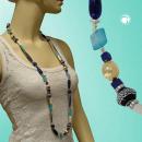 Kette blau-türkis-si-go Kunststoff Sonderlänge 110cm