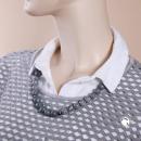 Kette Perlen verlaufend grau-marmoriert glänzend Kunststoff 60cm