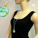 Kette, gelb-türkis-weiß-marmoriert