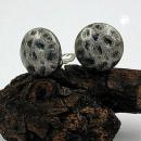 Clip 18mm rund altsilberfarben gehämmert glänzend Kunststoff-Bouton